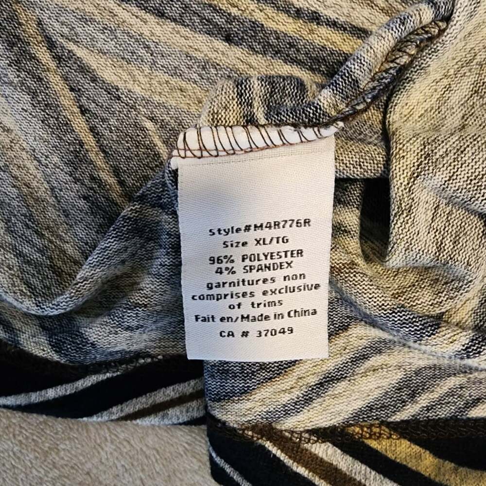 Marie Claire Striped Cozy Fall Dress Size TG/XL Multi-Color Velvet taupe collar - Picture 10 of 13